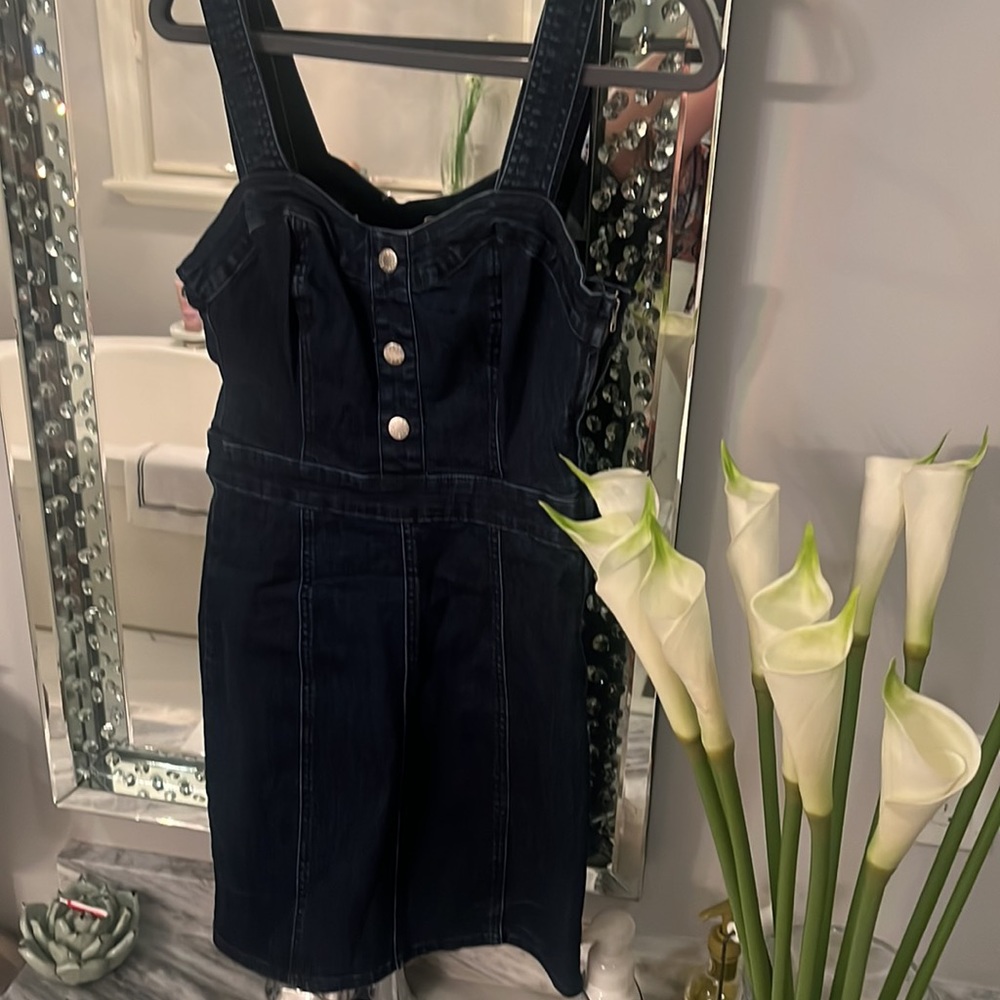 GUESS SIZE MEDIUM DENIM SUMMER JUMPER DRESS really cute and fresh 90s look
